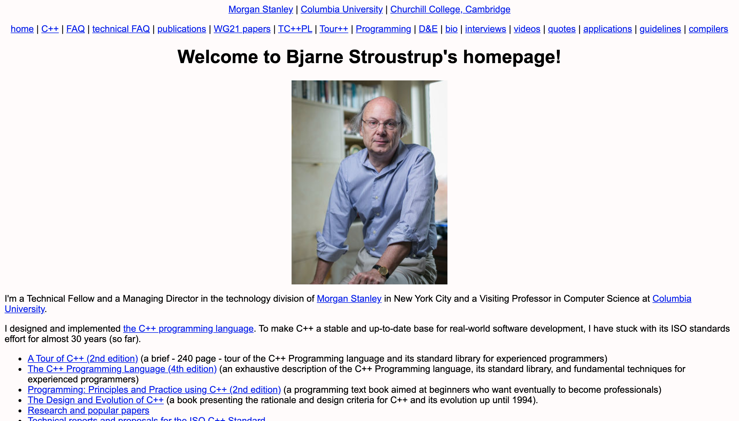 website of Bjarne Stroustrup
