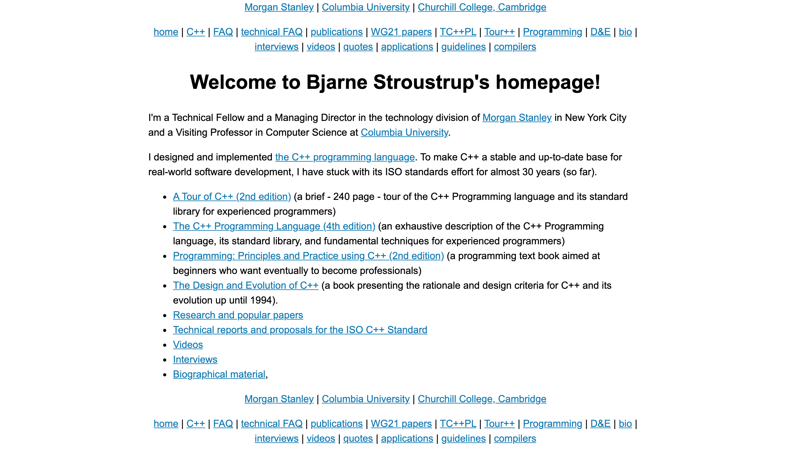 improved website of Bjarne Stroustrup